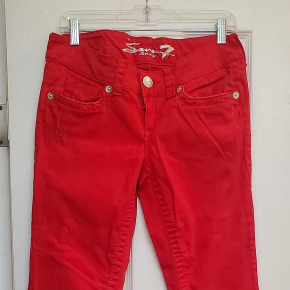 Seven7 Denim - EUC Red Cropped Jeans